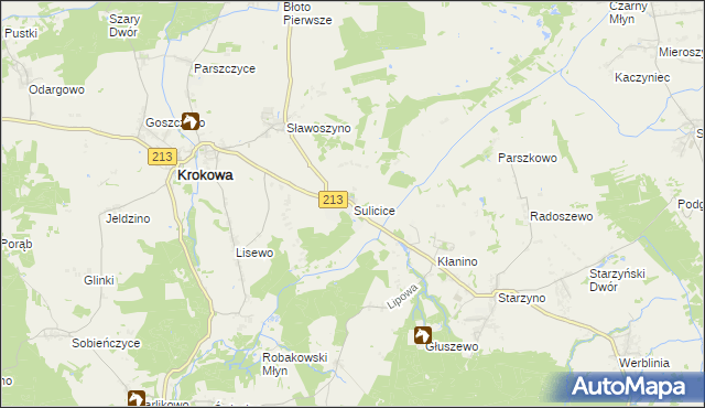 mapa Sulicice, Sulicice na mapie Targeo