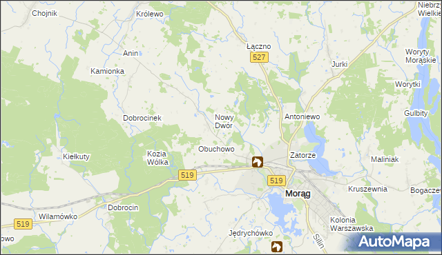 mapa Szymanowo gmina Morąg, Szymanowo gmina Morąg na mapie Targeo