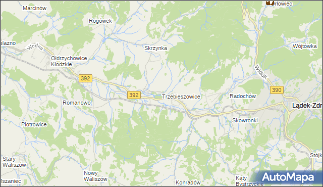 mapa Trzebieszowice, Trzebieszowice na mapie Targeo