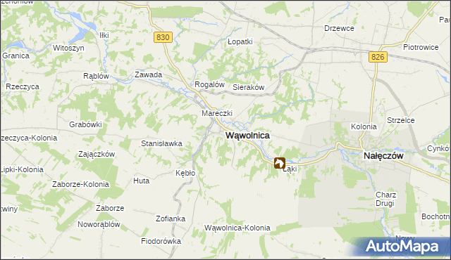 mapa Wąwolnica powiat puławski, Wąwolnica powiat puławski na mapie Targeo