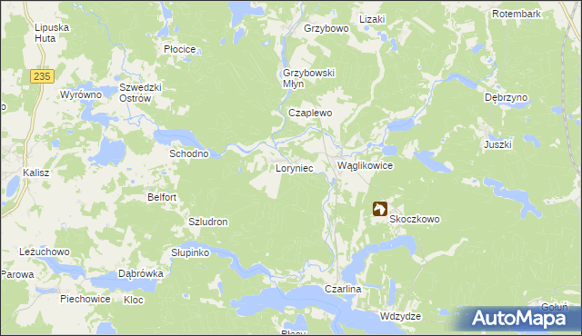 mapa Wawrzynowo, Wawrzynowo na mapie Targeo