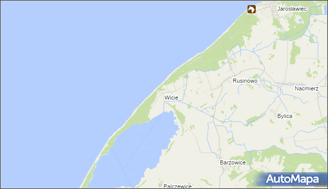 mapa Wicie gmina Darłowo, Wicie gmina Darłowo na mapie Targeo