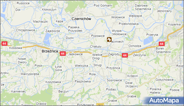 mapa Wielkie Drogi, Wielkie Drogi na mapie Targeo