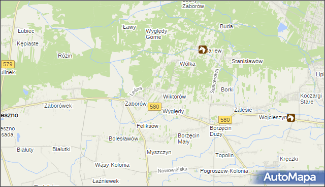 mapa Wiktorów gmina Leszno, Wiktorów gmina Leszno na mapie Targeo