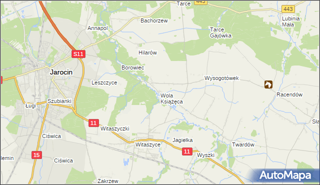 mapa Wola Książęca, Wola Książęca na mapie Targeo