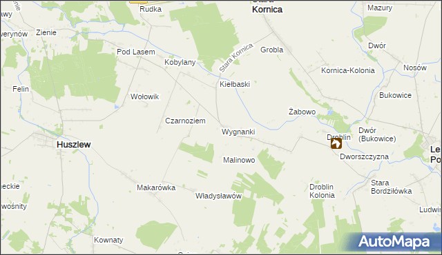 mapa Wygnanki, Wygnanki na mapie Targeo