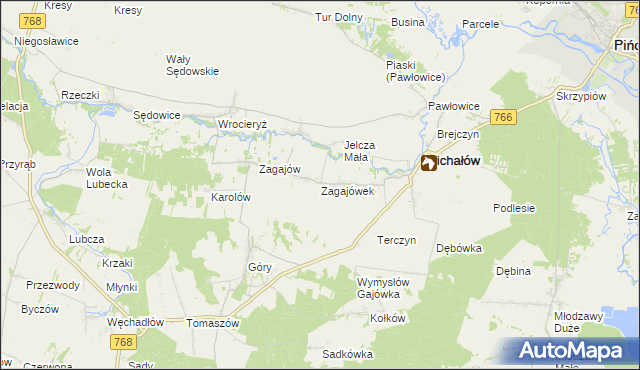 mapa Zagajówek, Zagajówek na mapie Targeo