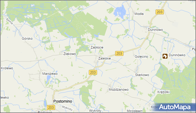 mapa Zaleskie gmina Ustka, Zaleskie gmina Ustka na mapie Targeo