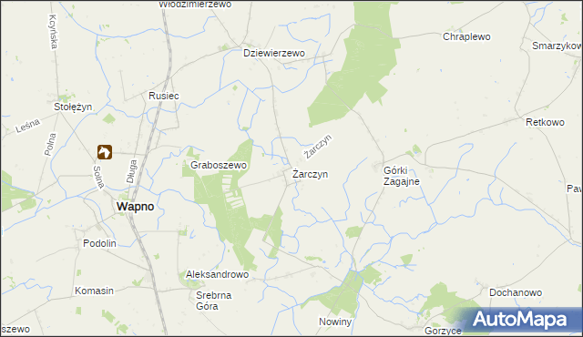 mapa Żarczyn gmina Kcynia, Żarczyn gmina Kcynia na mapie Targeo