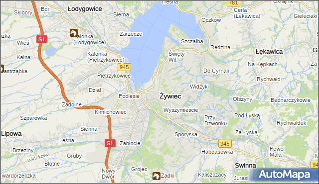 mapa Żywiec, Żywiec na mapie Targeo