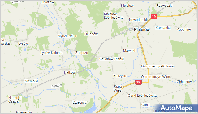 mapa Czuchów-Pieńki, Czuchów-Pieńki na mapie Targeo