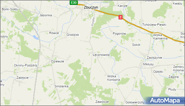 mapa Łęcznowola, Łęcznowola na mapie Targeo