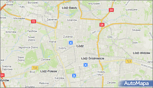 mapa Łodzi, Łódź na mapie Targeo