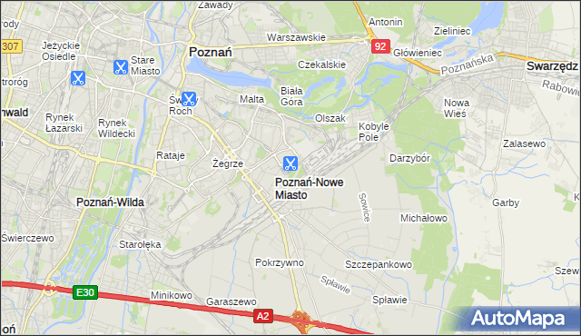 mapa Nowe Miasto gmina Poznań, Nowe Miasto gmina Poznań na mapie Targeo