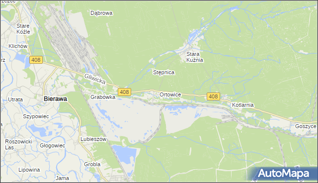 mapa Ortowice, Ortowice na mapie Targeo