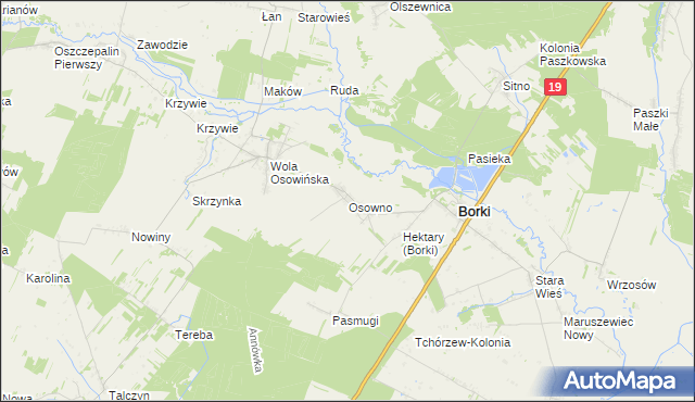 mapa Osowno, Osowno na mapie Targeo