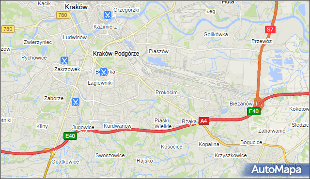 mapa Prokocim, Prokocim na mapie Targeo