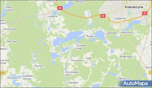 mapa Sycowa Huta, Sycowa Huta na mapie Targeo
