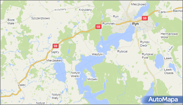 mapa Wejdyki, Wejdyki na mapie Targeo