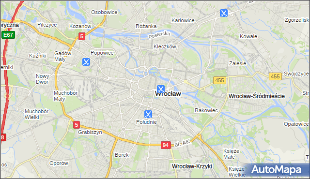mapa Wrocławia, Wrocław na mapie Targeo