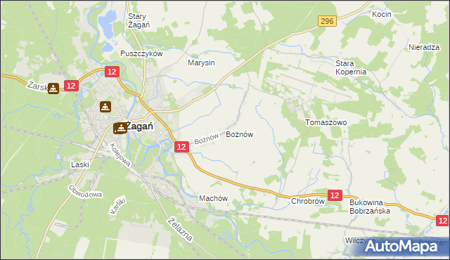 mapa Bożnów, Bożnów na mapie Targeo