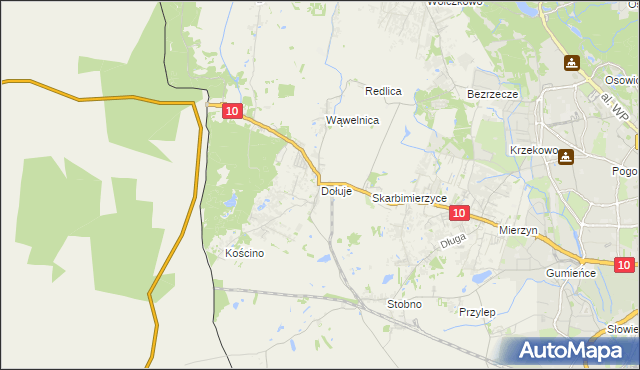 mapa Dołuje, Dołuje na mapie Targeo