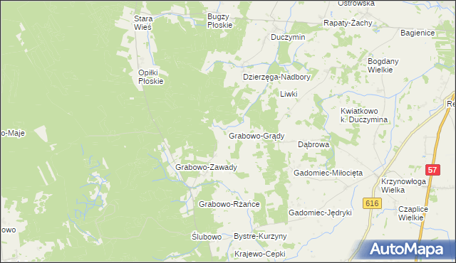 mapa Grabowo-Grądy, Grabowo-Grądy na mapie Targeo
