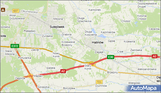 mapa Hipolitów gmina Halinów, Hipolitów gmina Halinów na mapie Targeo