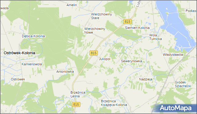 mapa Juliopol gmina Siemień, Juliopol gmina Siemień na mapie Targeo