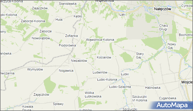 mapa Kocianów, Kocianów na mapie Targeo