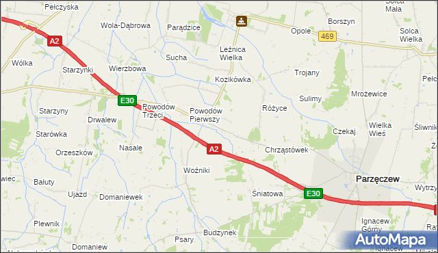 mapa Łążki, Łążki na mapie Targeo