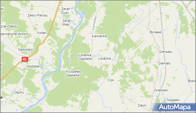 mapa Lipianka, Lipianka na mapie Targeo