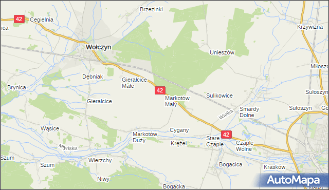 mapa Markotów Mały, Markotów Mały na mapie Targeo