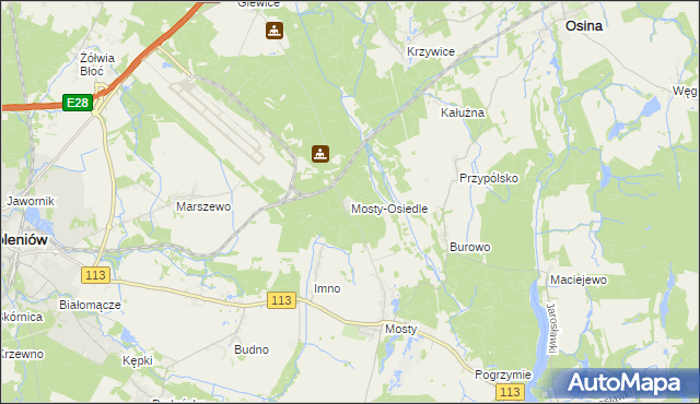 mapa Mosty-Osiedle, Mosty-Osiedle na mapie Targeo