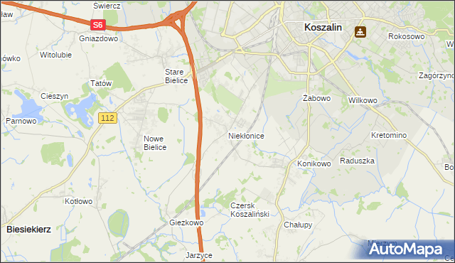 mapa Niekłonice, Niekłonice na mapie Targeo