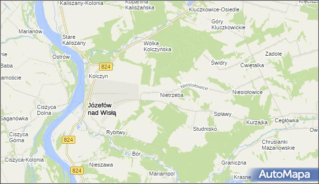 mapa Nietrzeba, Nietrzeba na mapie Targeo