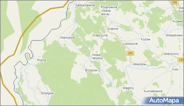 mapa Nowa Wioska gmina Gubin, Nowa Wioska gmina Gubin na mapie Targeo