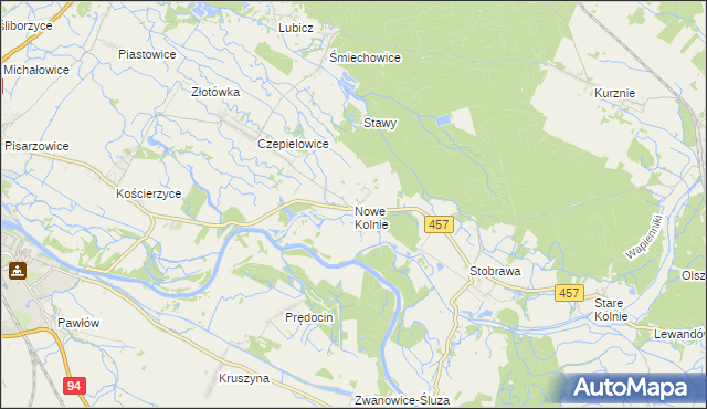 mapa Nowe Kolnie, Nowe Kolnie na mapie Targeo