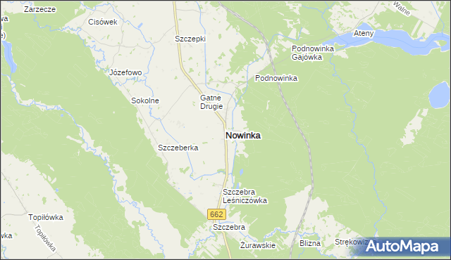 mapa Nowinka powiat augustowski, Nowinka powiat augustowski na mapie Targeo