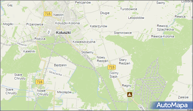 mapa Nowy Redzeń, Nowy Redzeń na mapie Targeo