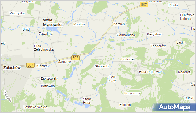 mapa Nowy Świat gmina Wola Mysłowska, Nowy Świat gmina Wola Mysłowska na mapie Targeo