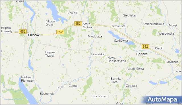 mapa Olszanka gmina Filipów, Olszanka gmina Filipów na mapie Targeo