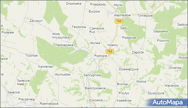 mapa Podrózie, Podrózie na mapie Targeo