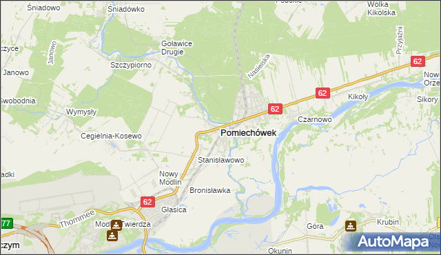 mapa Pomiechówek, Pomiechówek na mapie Targeo