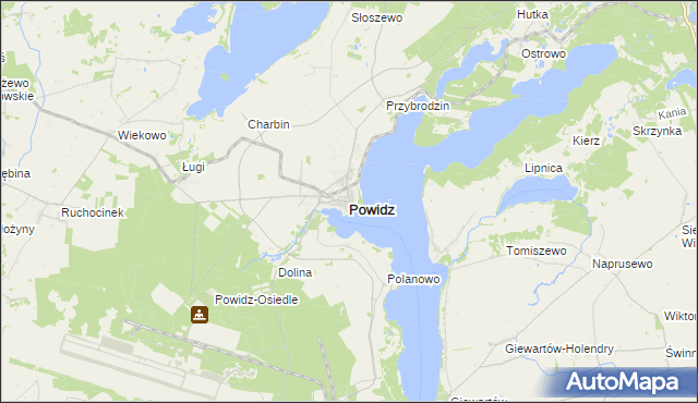 mapa Powidz powiat słupecki, Powidz powiat słupecki na mapie Targeo