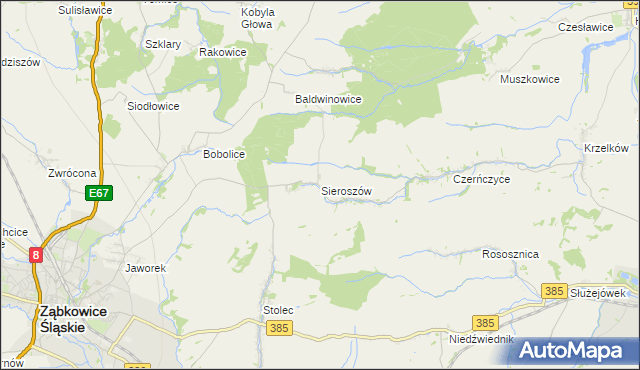 mapa Sieroszów, Sieroszów na mapie Targeo