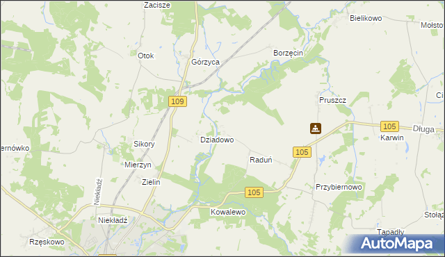 mapa Skalin gmina Gryfice, Skalin gmina Gryfice na mapie Targeo