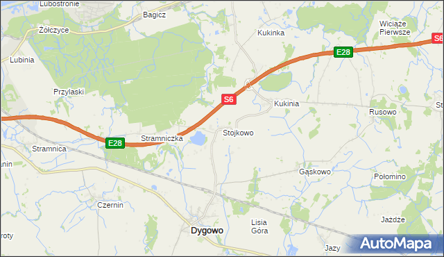 mapa Stojkowo, Stojkowo na mapie Targeo