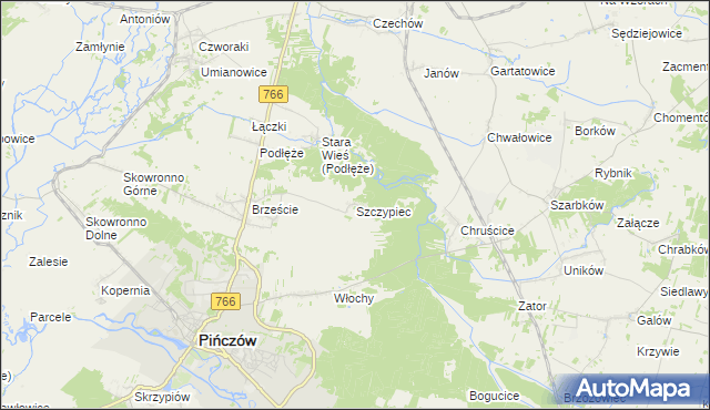 mapa Szczypiec, Szczypiec na mapie Targeo