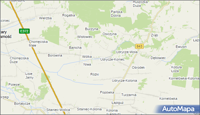 mapa Udrycze-Koniec, Udrycze-Koniec na mapie Targeo